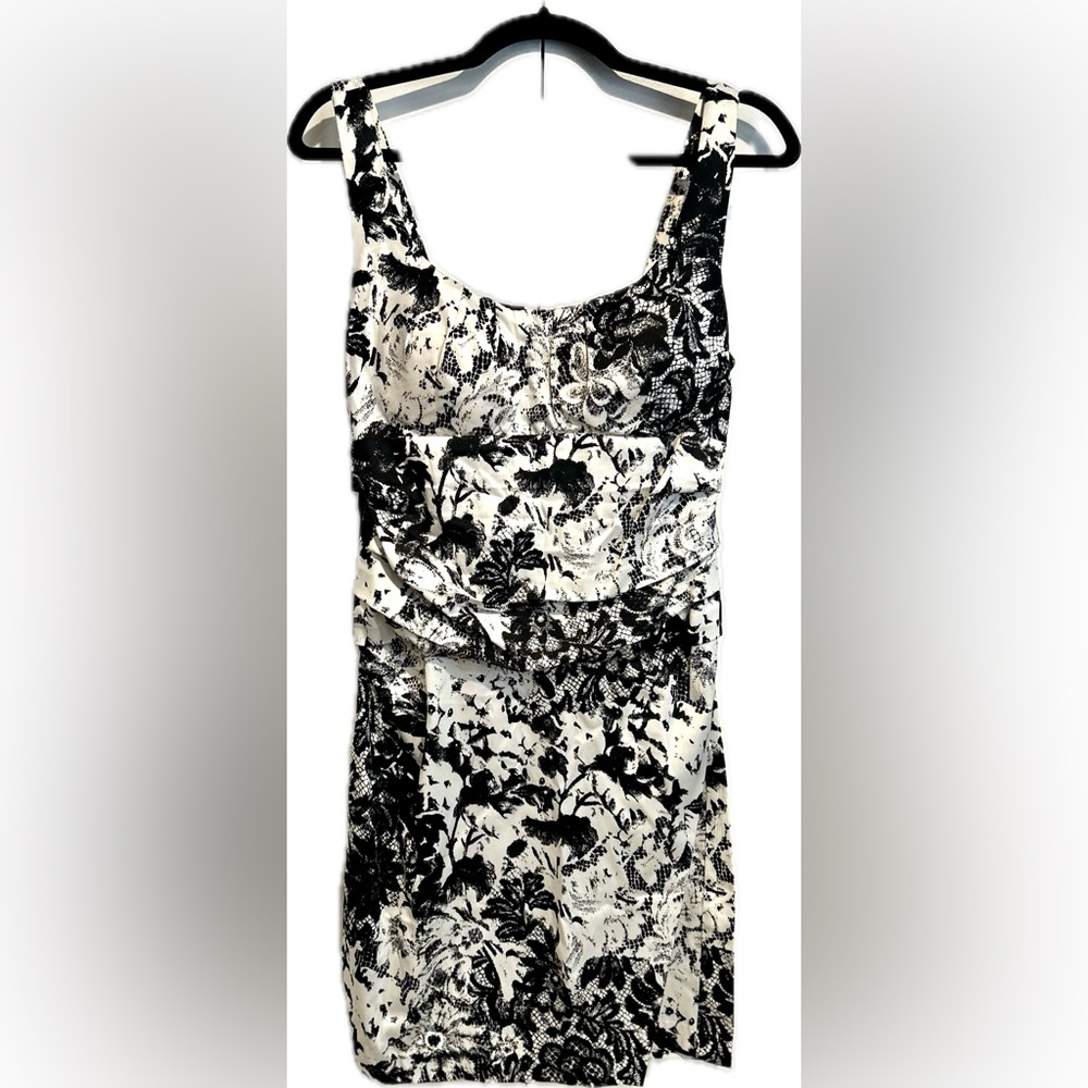 Black and White Floral Women's Dress